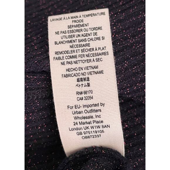 Free People Sparkle Knee Length Cardigan Navy Large Casual Cozy Transitional - Picture 12 of 12